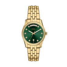 Load image into Gallery viewer, Scarlette Three-Hand Day-Date Gold-Tone Stainless Steel Watch
