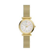 Load image into Gallery viewer, Carlie Mini Three-Hand Gold-Tone Stainless Steel Watch
