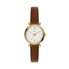 Load image into Gallery viewer, Carlie Mini Three-Hand Brown Leather Watch
