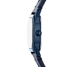 Load image into Gallery viewer, Harlow Three-Hand Navy Leather Watch
