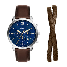 Load image into Gallery viewer, Neutra Chronograph Brown Leather Watch and Bracelet Box Set
