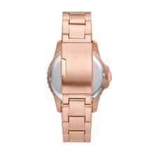 Load image into Gallery viewer, Fossil Blue GMT Rose Gold-Tone Stainless Steel Watch
