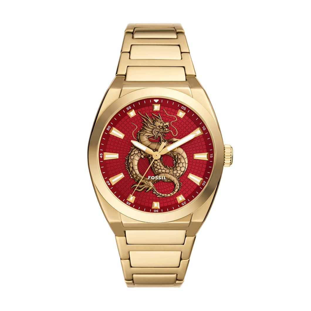 Everett Three-Hand Gold-Tone Stainless Steel Watch