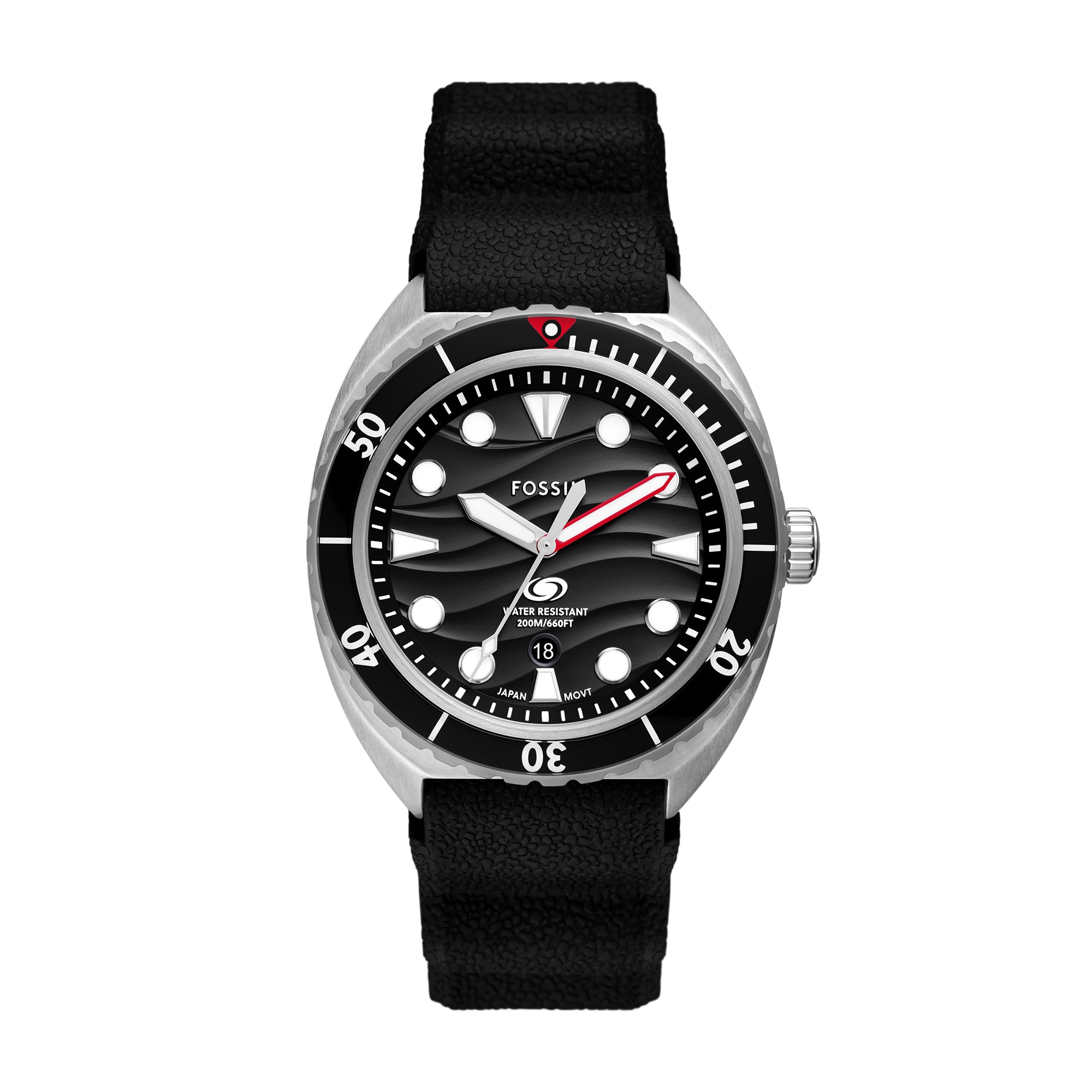 Fossil Breaker Three-Hand Date Black Silicone Watch – Fossil Malaysia