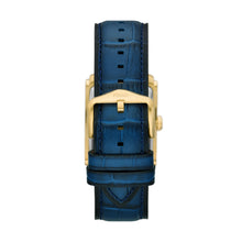 Load image into Gallery viewer, Carraway Three-Hand Navy Croco Leather Watch
