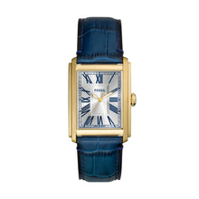 Load image into Gallery viewer, Carraway Three-Hand Navy Croco Leather Watch
