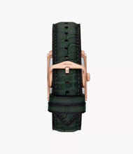 Load image into Gallery viewer, Carraway Three-Hand Green Croco LiteHide™ Leather Watch
