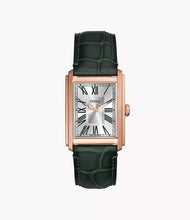 Load image into Gallery viewer, Carraway Three-Hand Green Croco LiteHide™ Leather Watch
