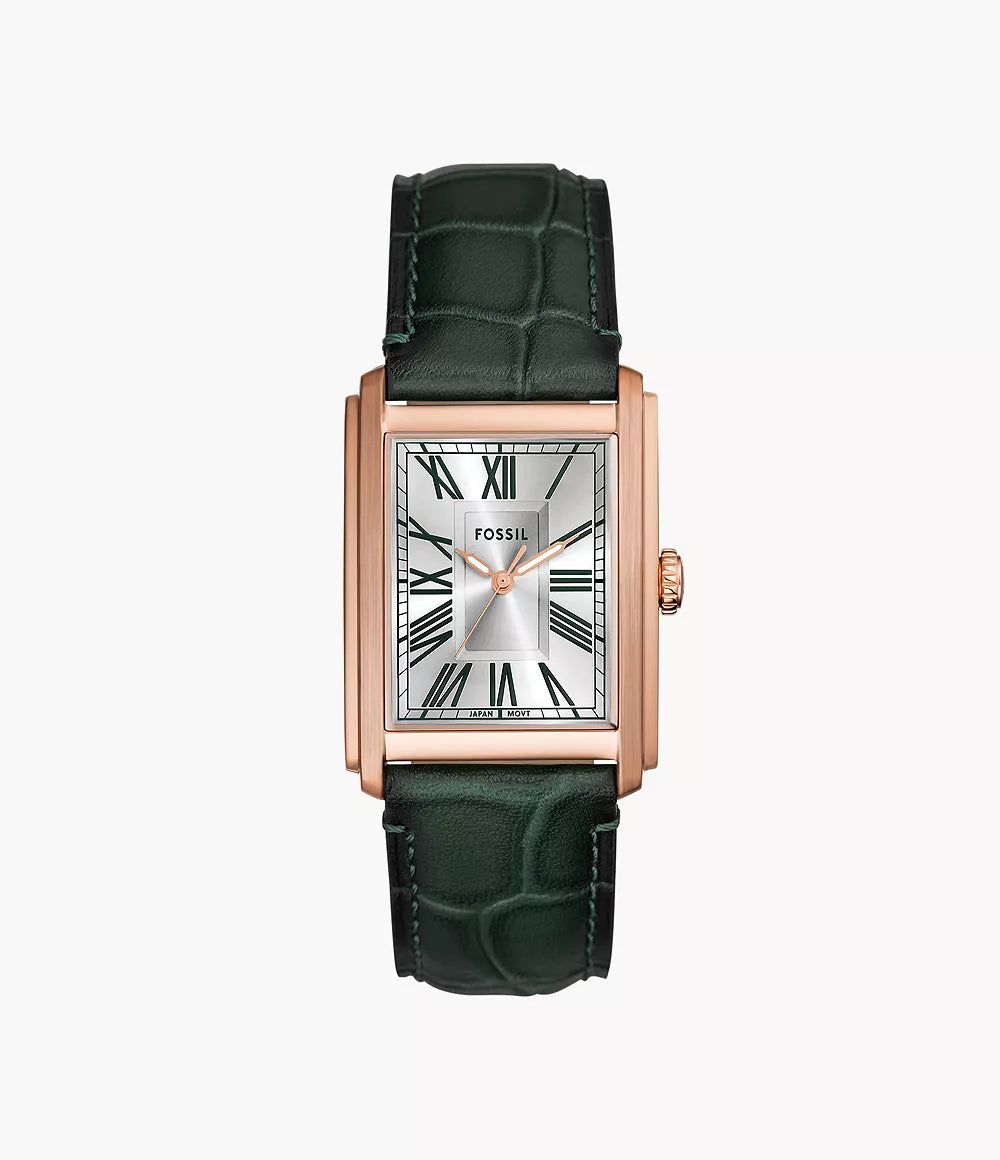 Carraway Three-Hand Green Croco LiteHide™ Leather Watch