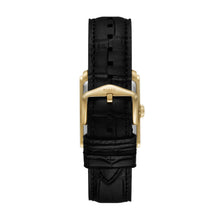 Load image into Gallery viewer, Carraway Three-Hand Black Croco Leather Watch
