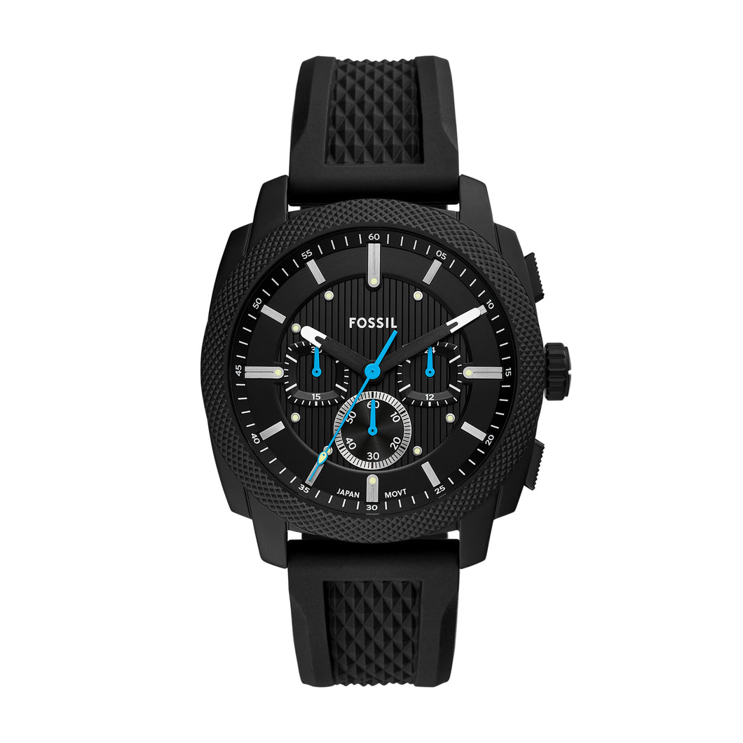 Machine Chronograph Black Silicone Watch