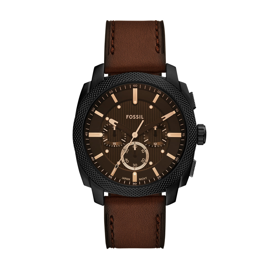 Machine Chronograph Brown Leather Watch