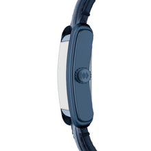 Load image into Gallery viewer, Carraway Three-Hand Navy Croco Leather Watch
