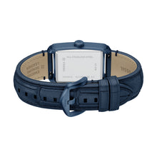 Load image into Gallery viewer, Carraway Three-Hand Navy Croco Leather Watch
