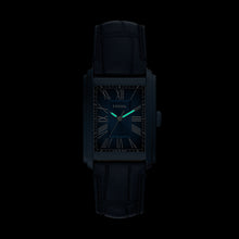 Load image into Gallery viewer, Carraway Three-Hand Navy Croco Leather Watch
