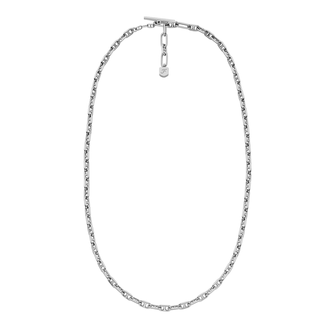 Heritage D-Link Silver-Tone Brass Chain Necklace