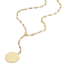 Load image into Gallery viewer, Heritage D-Link Gold-Tone Stainless Steel Y-Neck Necklace
