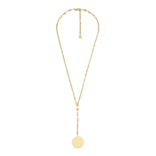 Load image into Gallery viewer, Heritage D-Link Gold-Tone Stainless Steel Y-Neck Necklace
