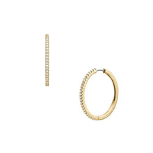 Load image into Gallery viewer, Ellis Pavé Glitz Gold-Tone Brass Hoop Earrings
