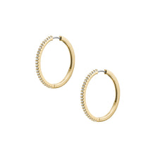 Load image into Gallery viewer, Ellis Pavé Glitz Gold-Tone Brass Hoop Earrings
