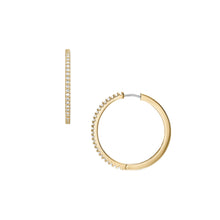 Load image into Gallery viewer, Ellis Pavé Glitz Gold-Tone Brass Hoop Earrings
