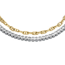 Load image into Gallery viewer, Heritage D-Link Glitz Two-Tone Stainless Steel Tennis Bracelet
