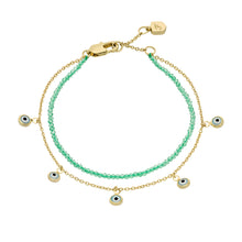 Load image into Gallery viewer, Sutton Evil Eye Brass Multi-Strand Bracelet

