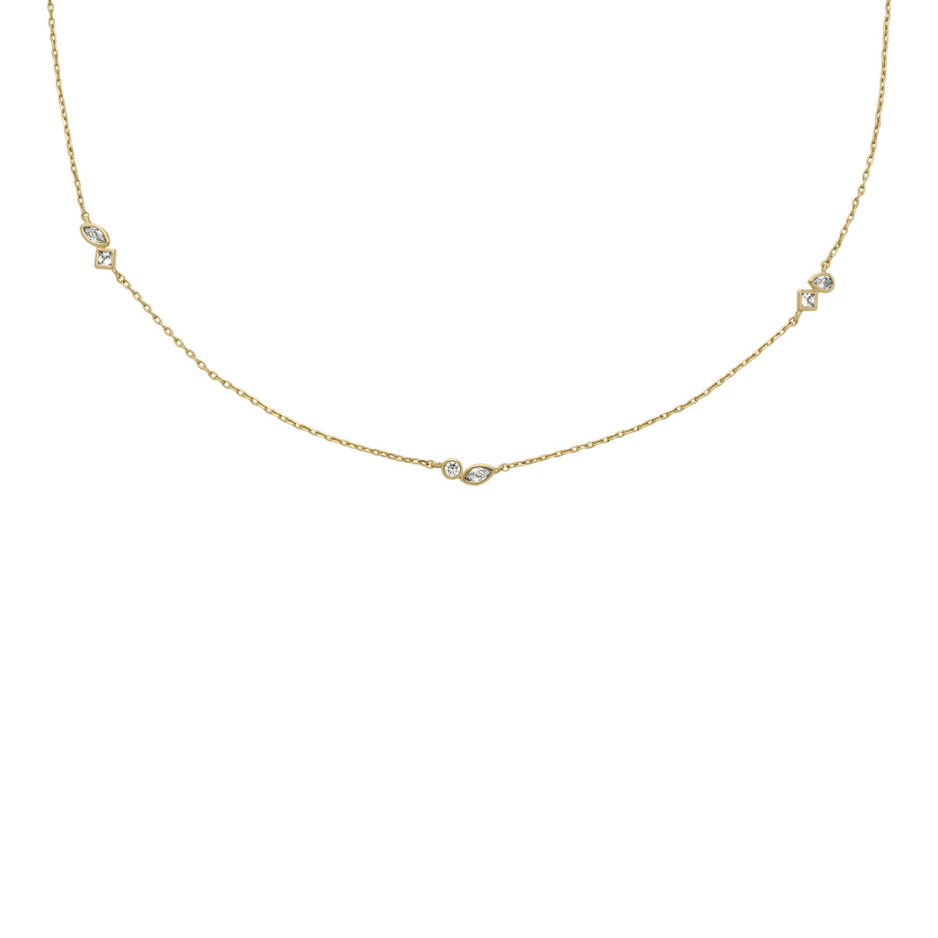 Ellis Toi Et Moi Gold-Tone Brass Station Necklace