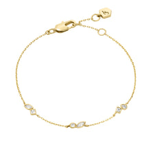 Load image into Gallery viewer, Ellis Toi Et Moi Gold-Tone Brass Station Bracelet
