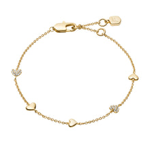 Load image into Gallery viewer, Sutton Heartbeat Gold-Tone Brass Station Bracelet
