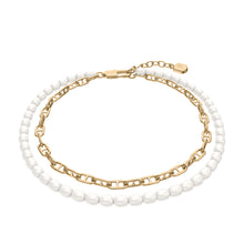 Load image into Gallery viewer, Heritage Pearl D-Link Gold-Tone Brass Multi-Strand Bracelet
