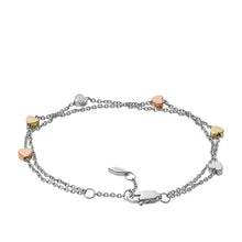 Load image into Gallery viewer, Sutton Heart Tri-Tone Steel Double-Chain Bracelet
