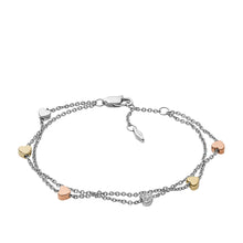 Load image into Gallery viewer, Sutton Heart Tri-Tone Steel Double-Chain Bracelet

