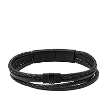 Load image into Gallery viewer, Townsman Multi-Strand Black Leather Bracelet

