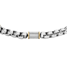Load image into Gallery viewer, Machine Knurled Texture Two-Tone Stainless Steel Chain Bracelet
