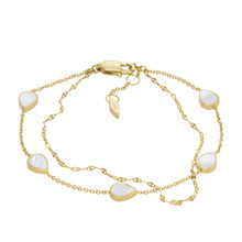 Load image into Gallery viewer, Merrit Teardrop White Mother-of-Pearl Chain Bracelet
