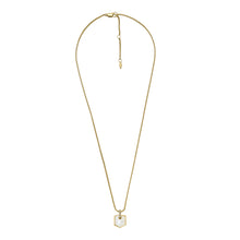 Load image into Gallery viewer, Heritage Crest Mother of Pearl Gold-Tone Stainless Steel Chain Necklace
