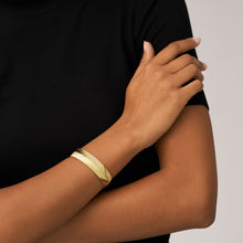 Load image into Gallery viewer, Harlow Linear Texture Gold-Tone Stainless Steel Cuff Bracelet
