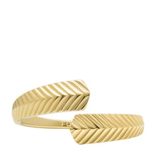 Load image into Gallery viewer, Harlow Linear Texture Gold-Tone Stainless Steel Wrap Ring
