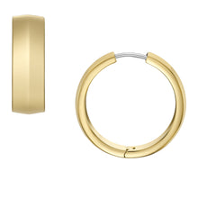 Load image into Gallery viewer, All Stacked Up Gold-Tone Stainless Steel Hoop Earrings
