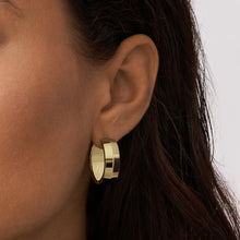 Load image into Gallery viewer, All Stacked Up Gold-Tone Stainless Steel Hoop Earrings
