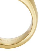 Load image into Gallery viewer, All Stacked Up Gold-Tone Stainless Steel Signet Ring
