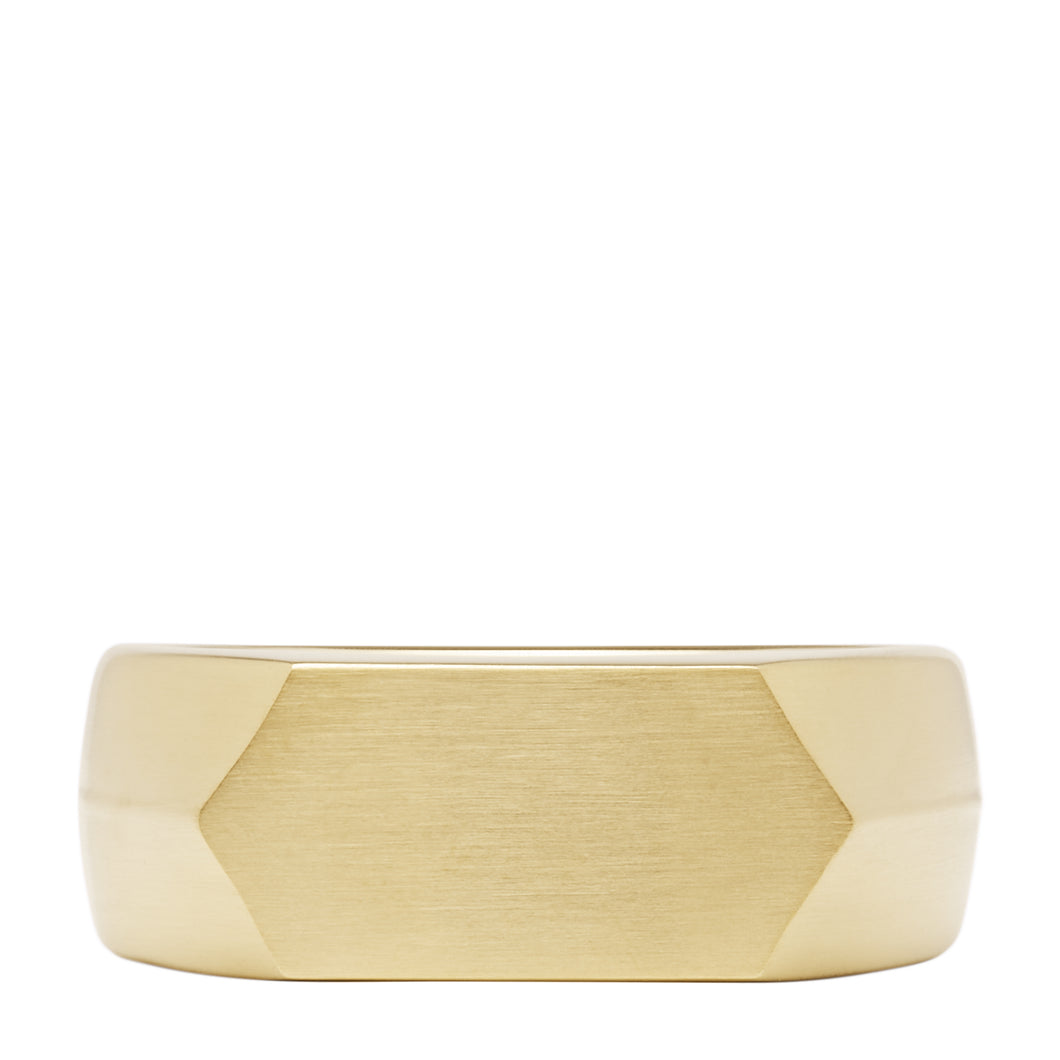 All Stacked Up Gold-Tone Stainless Steel Signet Ring