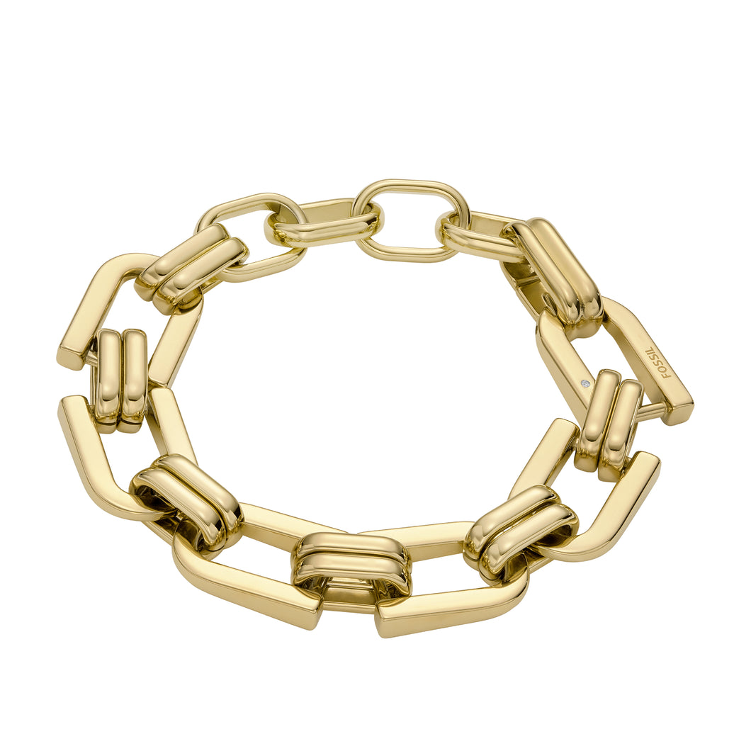 Heritage D-Link Gold-Tone Stainless Steel Chain Bracelet