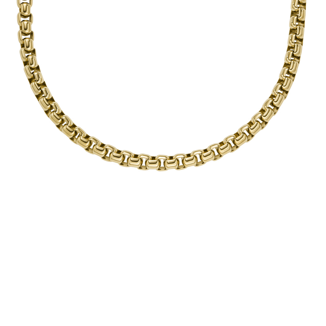 All Stacked Up Gold-Tone Stainless Steel Chain Necklace