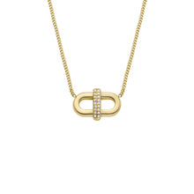 Load image into Gallery viewer, Heritage D-Link Glitz Gold-Tone Stainless Steel Chain Necklace
