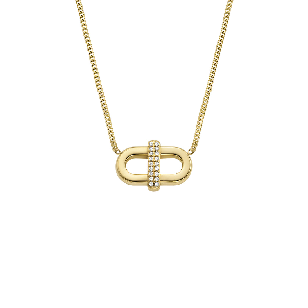 Heritage D-Link Glitz Gold-Tone Stainless Steel Chain Necklace