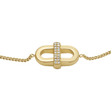 Load image into Gallery viewer, Heritage D-Link Glitz Gold-Tone Stainless Steel Chain Bracelet

