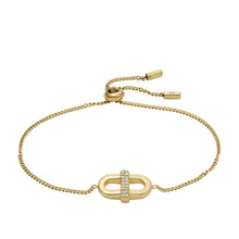 Load image into Gallery viewer, Heritage D-Link Glitz Gold-Tone Stainless Steel Chain Bracelet
