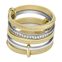 Load image into Gallery viewer, Harlow Linear Texture Two-Tone Stainless Steel Prestack Ring
